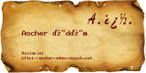 Ascher Ádám névjegykártya