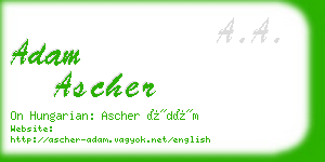 adam ascher business card